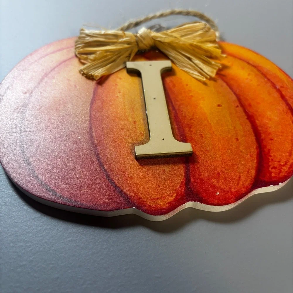 Fall Pumpkin Patch Letter Wall Decor Orange Raffia‎ Bow Autumn